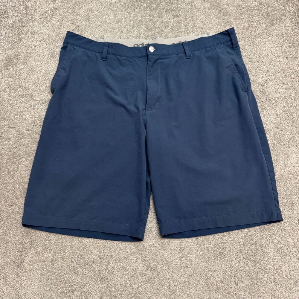 Adidas Golf Shorts Stretch Flat Front Performance Chino Mens 40 Navy Blue Preppy